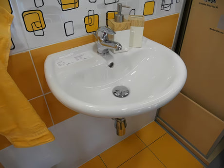 Bijeli viseće keramički umivaonik Multi 50 x 39,5 cm s otvorom pro za slavinu u sredini