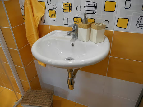 Bijeli viseće keramički umivaonik Multi 50 x 39,5 cm s otvorom pro za slavinu u sredini