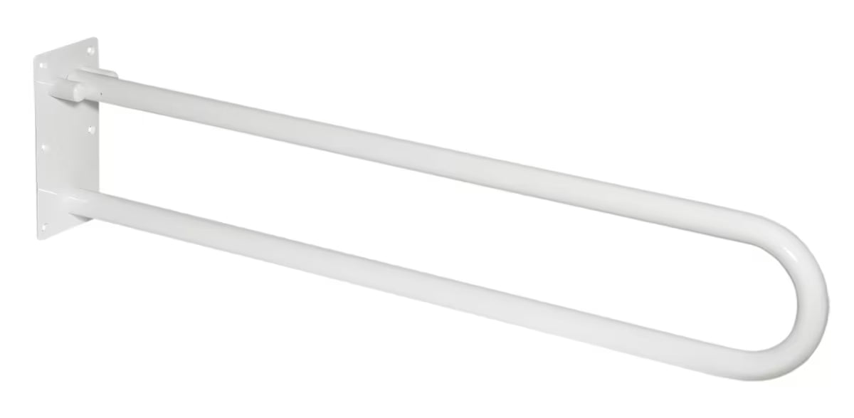 Bijelo sklopive pomoćno ručka za kupaonicu, za montažu na zid