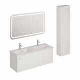 Viseća kupaonski set Naturel Ancona u bijelom dekoru s dvostrukim umivaonikom i LED ogledalom