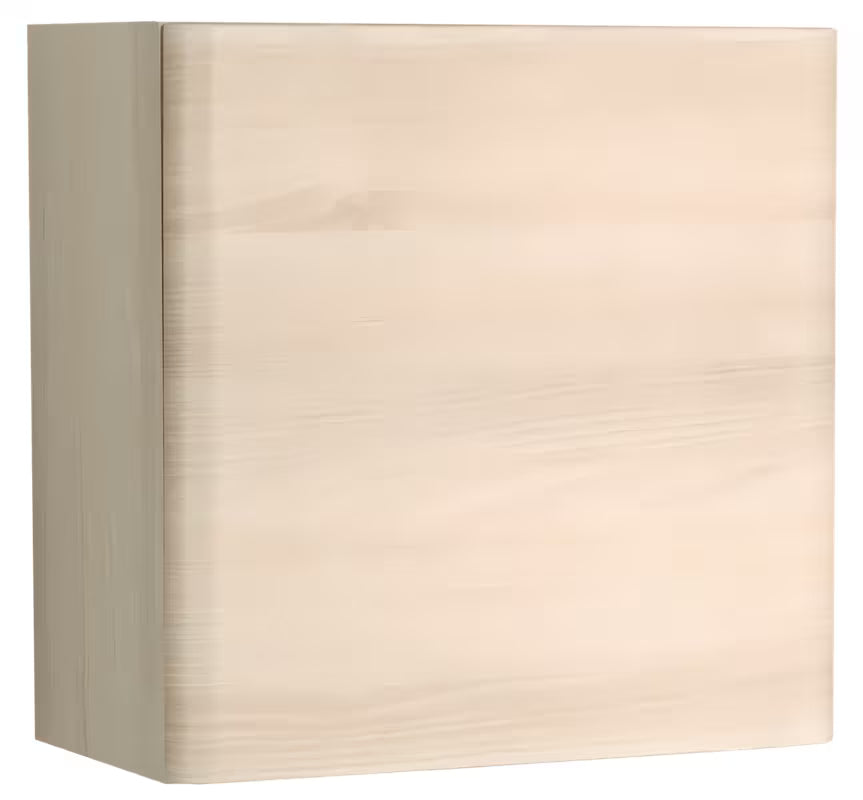 Viseća kupaonski ormarić Naturel Ancona u dekoru akacije s univerzalnim vratima i staklenom policom.