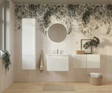 Viseća visoka kupaonski ormarić Naturel Ancona u bijeloj sjajnoj boji s dvoja vrata