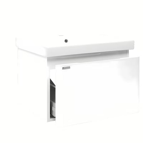 Viseća kupaonski ormarić Naturel Ancona s keramičkim umivaonikom, bijela, sjajna završna obrada, 80x46 cm.