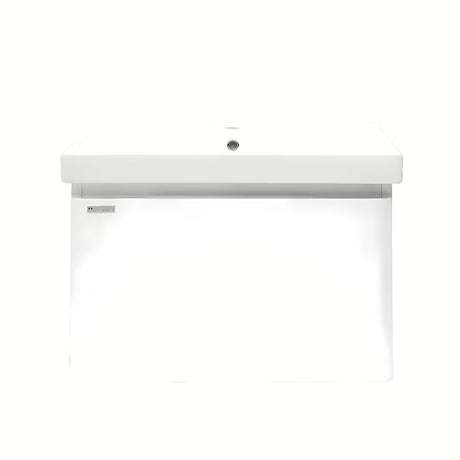 Viseća kupaonski ormarić Naturel Ancona s keramičkim umivaonikom, bijela, sjajna završna obrada, 80x46 cm.