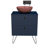 Viseća ormarić ispod umivaonika Naturel Art Deco u mat tamnoplavoj boji, 60x78,8x45,5 cm.