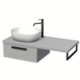 Naturel Art Deco ormarić ispod umivaonika s pločom u mat sivoj boji, s Touch tehnologijom i jednom ladicom.