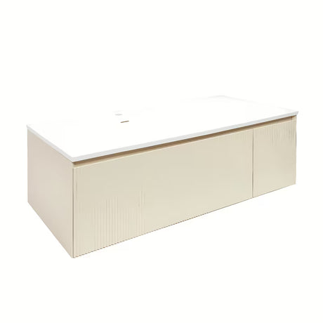 Viseća kupaonski ormarić s umivaonikom Naturel Austen 120x35x52 cm u mat bež boji