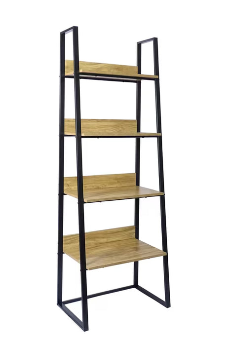 Stojeći regal Naturel Blackframe s crnim metalnim okvirom i MDF pločom u dekoru javora.