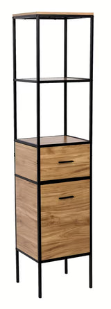 Stojeći regal Naturel Blackframe s crnim metalnim okvirom i MDF pločom u dekoru javora.