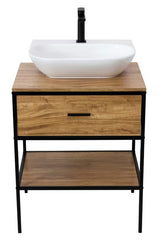 Ormarić ispod umivaonika Naturel Blackframe 60x73x46 cm u dekoru javora s crnim metalnim okvirom