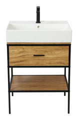 Ormarić ispod umivaonika Naturel Blackframe 60x73x46 cm u dekoru javora s crnim metalnim okvirom