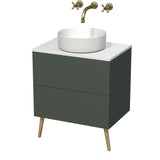 Viseća ormarić ispod umivaonika Naturel Boho 60 cm u mat sivo-zelenoj boji s otvaranjem PushOpen.