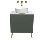 Viseća ormarić ispod umivaonika Naturel Boho 60 cm u mat sivo-zelenoj boji s otvaranjem PushOpen.