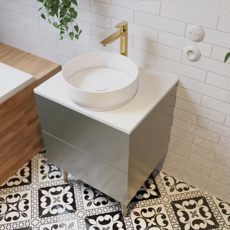 Viseća ormarić ispod umivaonika Naturel Boho 60 cm u mat sivo-zelenoj boji s otvaranjem PushOpen.