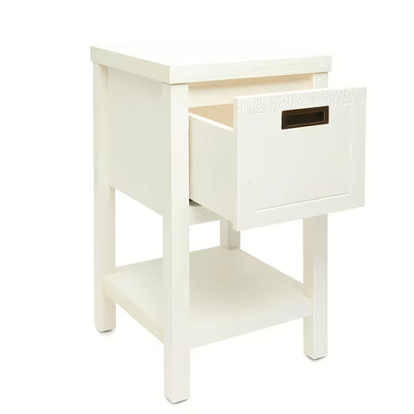 Bijeli stojeći kupaonski ormarić Naturel Country od masivne smreke s četkanom površinom