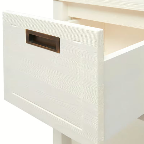 Bijeli stojeći kupaonski ormarić Naturel Country od masivne smreke s četkanom površinom