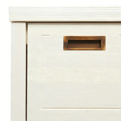 Bijeli stojeći kupaonski ormarić Naturel Country od masivne smreke s četkanom površinom