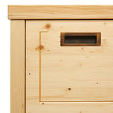 Smeđa stojeći kupaonski ormarić Naturel Country od masivne smreke s četkanom reljefnom površinom.