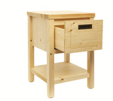 Smeđi stojeći kupaonski ormarić Naturel Country od masivne smreke s četkanom površinom i vratima