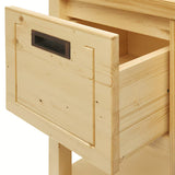 Smeđi stojeći kupaonski ormarić Naturel Country od masivne smreke s četkanom površinom i vratima