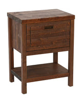 Kupaonski ormarić Naturel Country od masivne smreke s četkanom površinom u nijansi palisander.