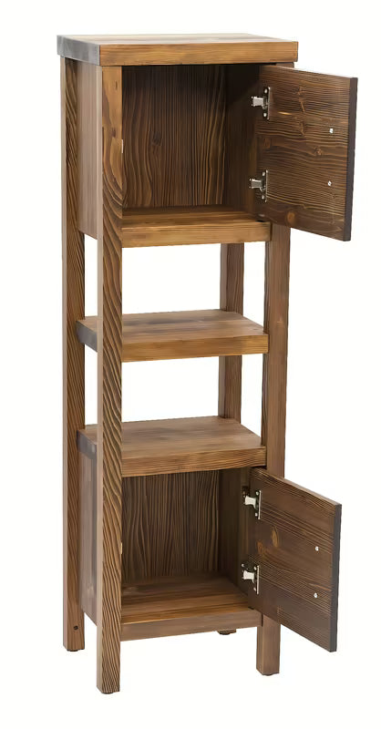 Naturel Country visoka kupaonski ormarić od masivnog drva u nijansi palisander