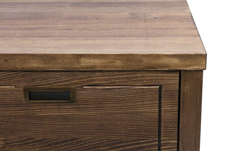 Naturel Country visoka kupaonski ormarić od masivnog drva u nijansi palisander