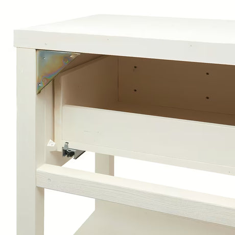 Bijela stojeći ormarić ispod umivaonika Naturel Country 90x51x72,5 cm od masivne smrekovine s velikom ladicom