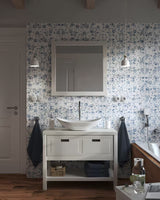 Bijela stojeći ormarić ispod umivaonika Naturel Country 90x51x72,5 cm od masivne smrekovine s velikom ladicom