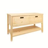 Smeđi ormarić ispod umivaonika Naturel Country od masivne smreke s dvije ladice i četkanom površinom.