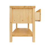 Smeđi ormarić ispod umivaonika Naturel Country od masivne smreke s dvije ladice i četkanom površinom.