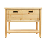 Smeđa stojeći ormarić ispod umivaonika Naturel Country od masivne smrekovine s velikom ladicom.