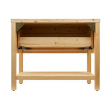 Smeđa stojeći ormarić ispod umivaonika Naturel Country od masivne smrekovine s velikom ladicom.