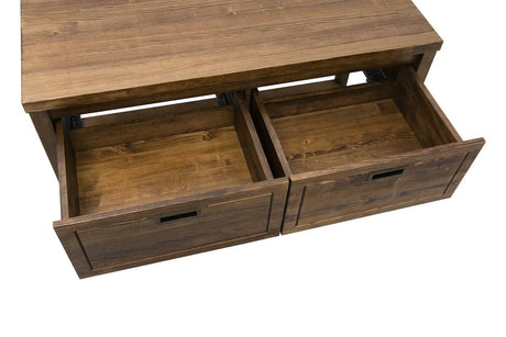 Stojeći ormarić ispod umivaonika Naturel Country od masivne smreke u nijansi palisander s dvije ladice