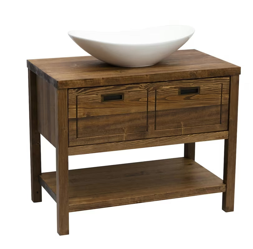 Naturel Country ormarić ispod umivaonika na ploču 90 cm od masivne smreke u nijansi palisander