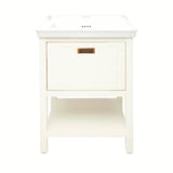 Bijeli stojeći kupaonski ormarić Naturel Country s keramičkim umivaonikom 65x85x53 cm