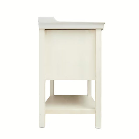 Bijeli stojeći kupaonski ormarić Naturel Country s keramičkim umivaonikom 65x85x53 cm