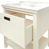 Bijeli stojeći kupaonski ormarić Naturel Country s keramičkim umivaonikom 65x85x53 cm