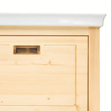 Smeđi stojeći ormarić s keramičkim umivaonikom Naturel Country od masivne smrekovine s četkanom površinom