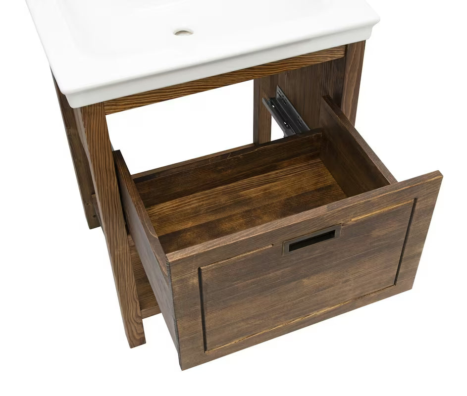 Naturel Country ormarić s umivaonikom u nijansi palisandra u retro dizajnu