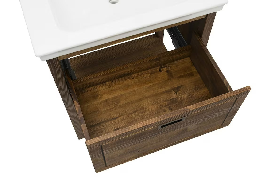 Ormarić s umivaonikom Naturel Country u nijansi palisandra od masivne smreke s četkanom površinom