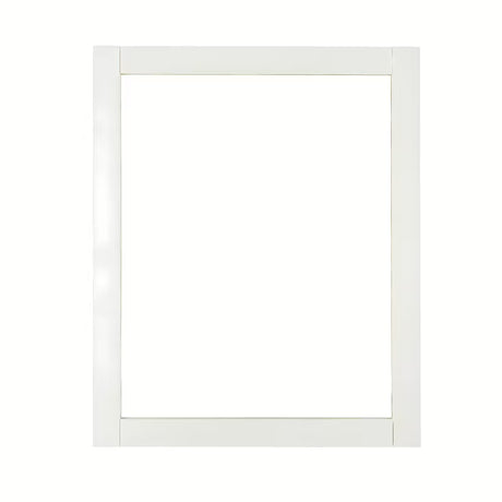 Pravokutno ogledalo Naturel Country 65x80 cm s bijelim okvirom od masivne smreke.