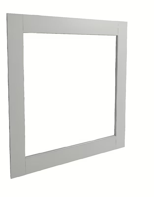 Kvadratno ogledalo Naturel Country 80x80 cm s bijelim okvirom od masivne smreke.