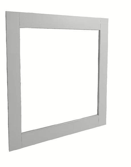 Kvadratno ogledalo Naturel Country 80x80 cm s bijelim okvirom od masivne smreke.