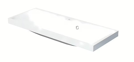 Bijeli umivaonik za kupaonski ormarić Naturel Cube Way 100 x 40 cm od lijevanog mramora s otvorom pro za slavinu u sredini