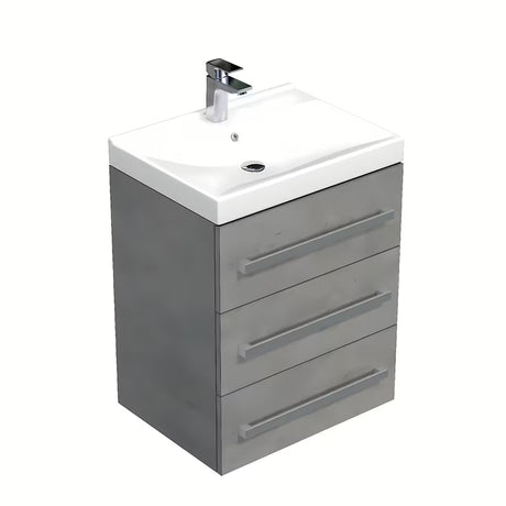 Viseća kupaonski ormarić SAT Cube Way s keramičkim umivaonikom u dekoru imitacije betona