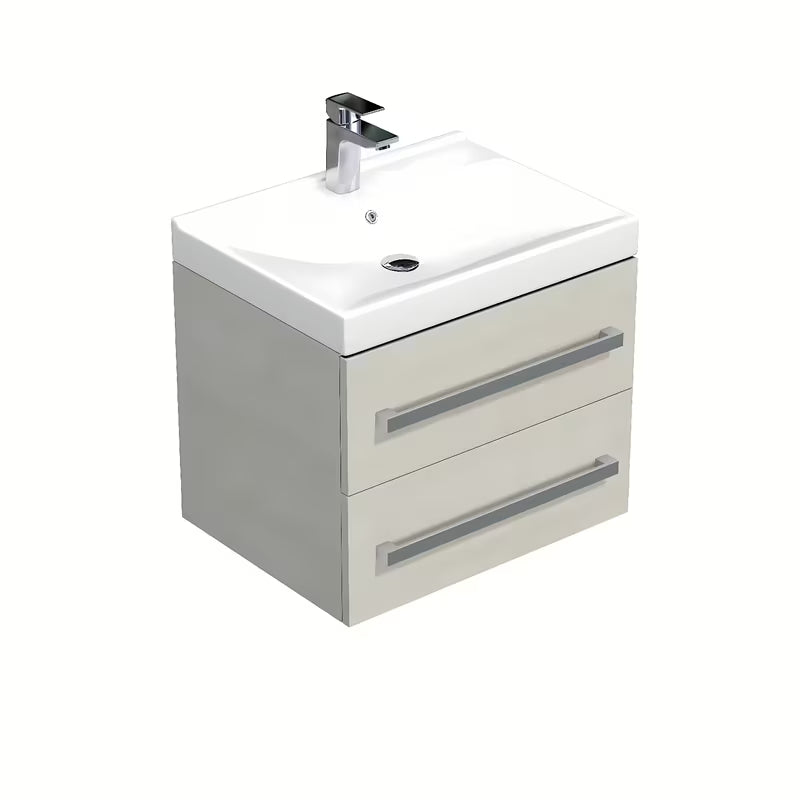 Viseća kupaonski ormarić s keramičkim umivaonikom Naturel Cube Way u dekoru hrasta chamonix