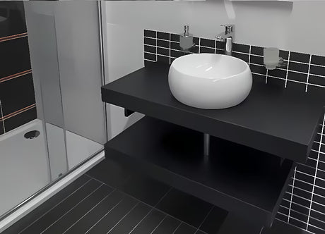 Crna ploča za umivaonik Naturel Dolce 90 x 50 x 8 cm bez izreza za pro sifon i slavinu