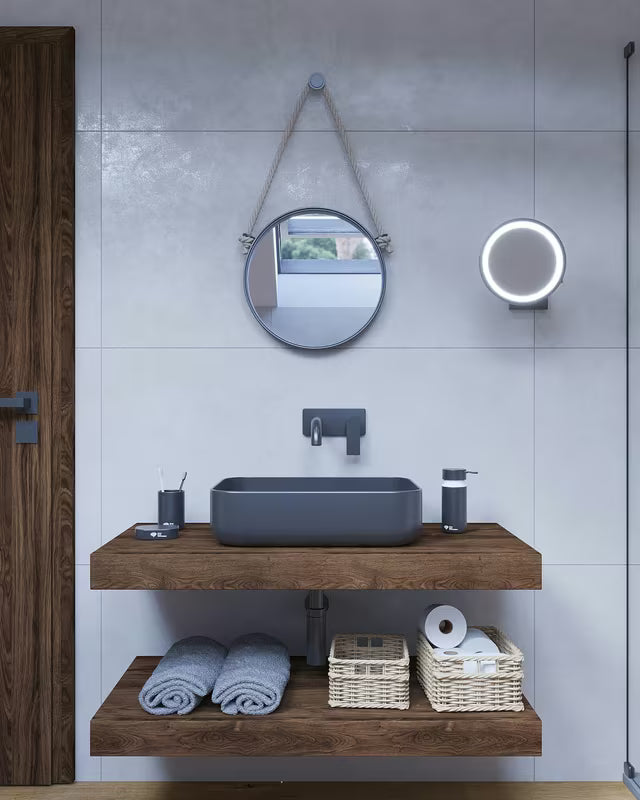 Viseća ploča za umivaonik Naturel Dolce u dekoru hrasta charleston s laminiranom površinom.