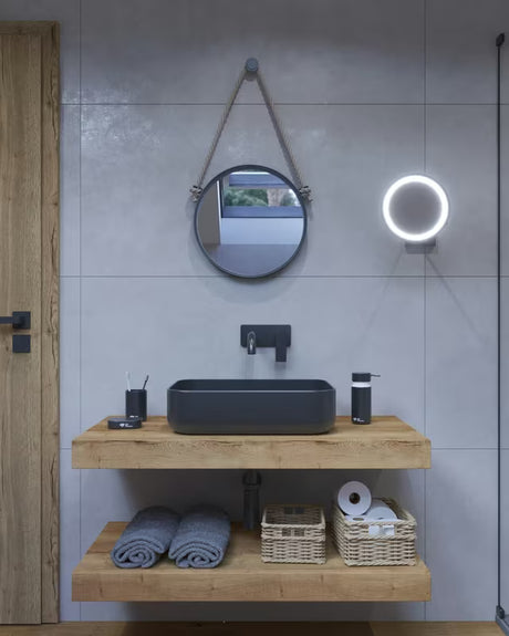 Viseća ploča za umivaonik Naturel Dolce 150x8x50 cm u dekoru hrast halifax s laminatnom površinom.